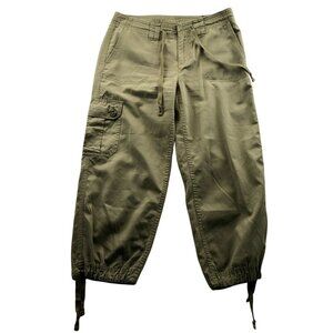 Liz Claiborne Womens Cargo Sloane Pants Size 6 Casual Balloon Green Streetwear